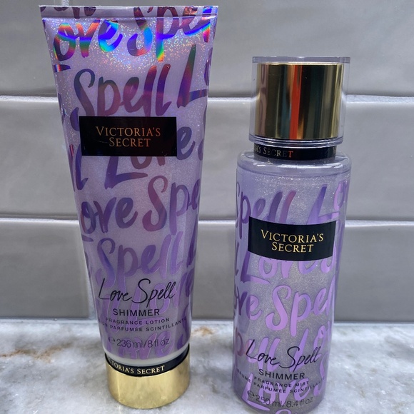 NWT Victoria's Secret Fragrance Lotion & Mist Set Love Spell Shimmer - Picture 1 of 1